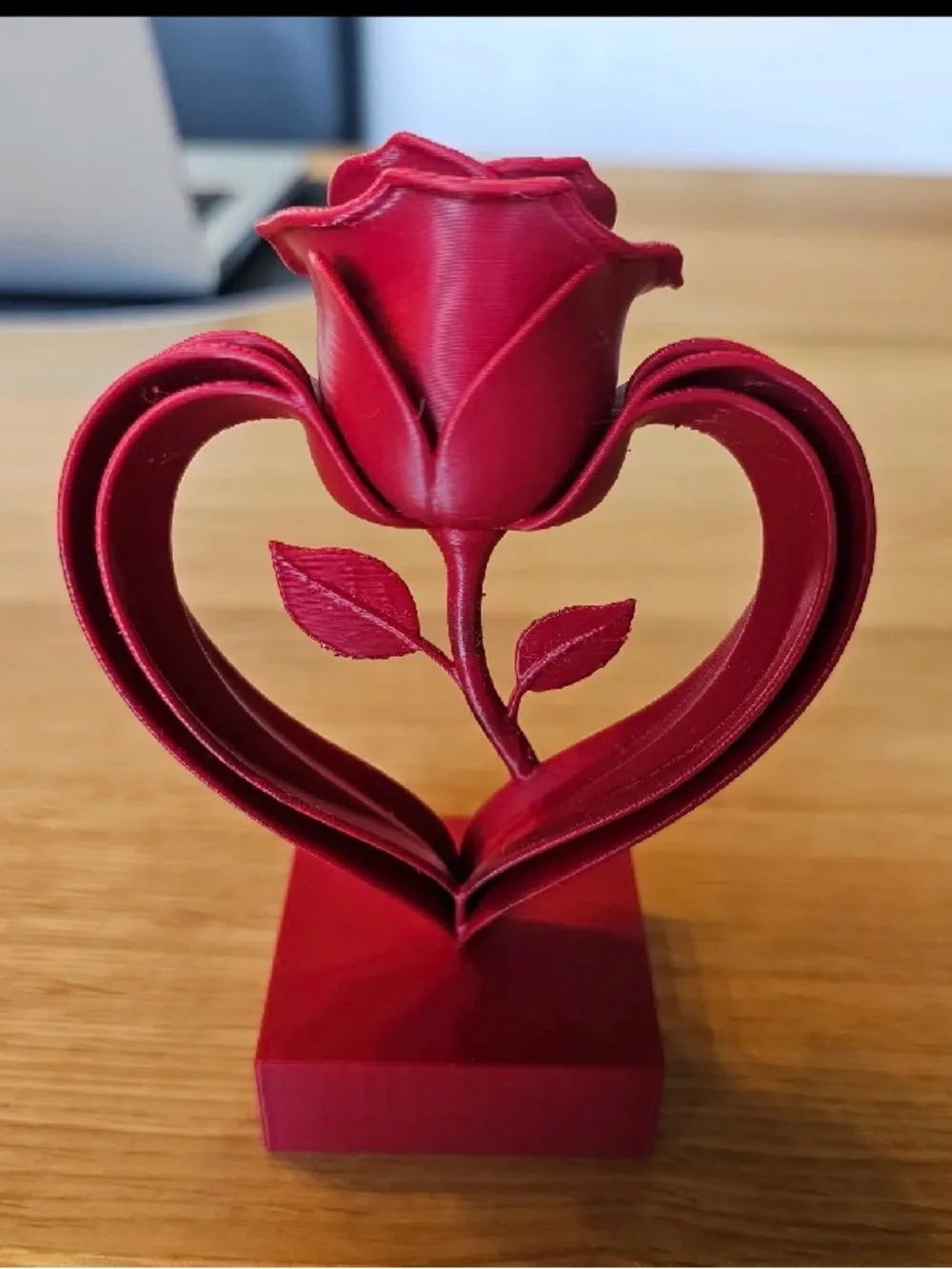 Decorative Red Rose Heart Accent - Unbranded